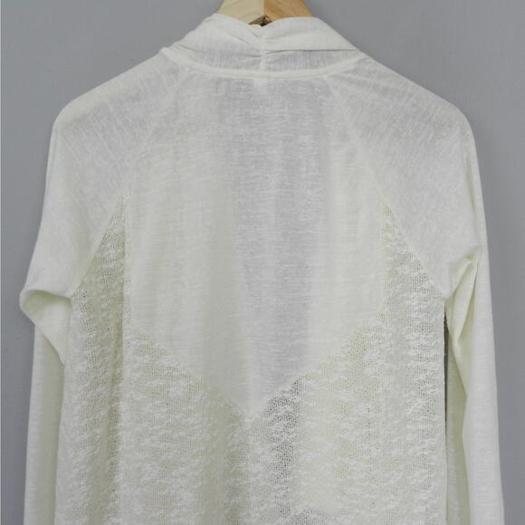 Anthropologie Tiny Boho Lace Open Draped Long Cardigan Size XS Ivory Cream Knit - Picture 11 of 12